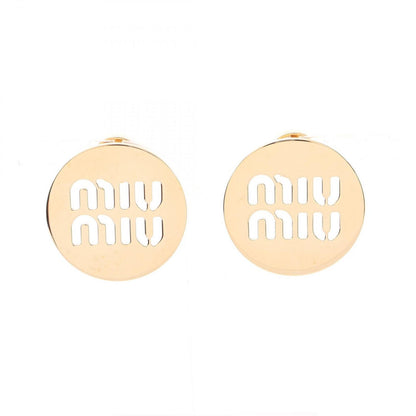 Miu Miu Earrings Logo Circle Gold