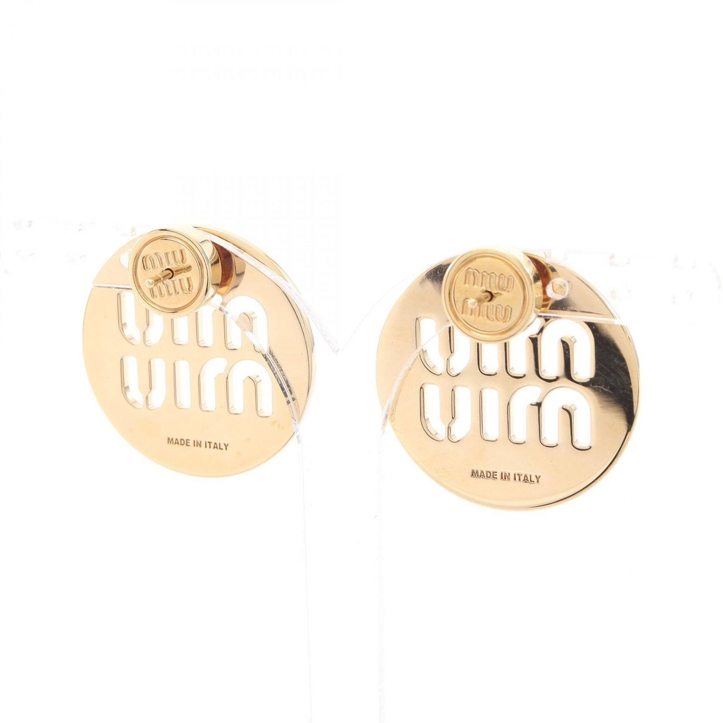Miu Miu Earrings Logo Circle Gold — view 2