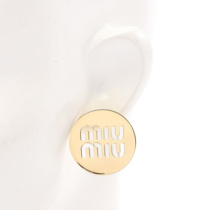 Miu Miu Earrings Logo Circle Gold — view 4