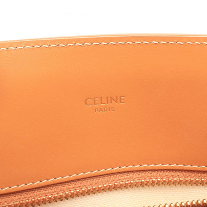 Celine Tote Bag Small Vertical Ivory Camel Black Canvas Leather — view 4