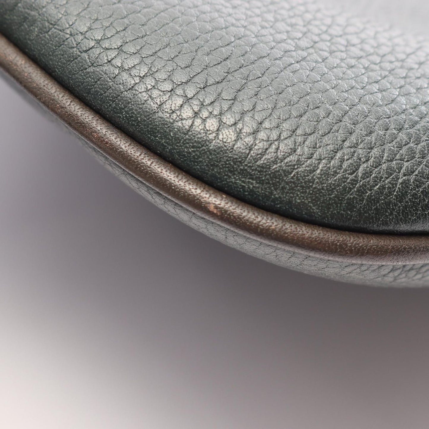 Loewe Shoulder Bag Anagram Dark Green Brown Leather — view 5