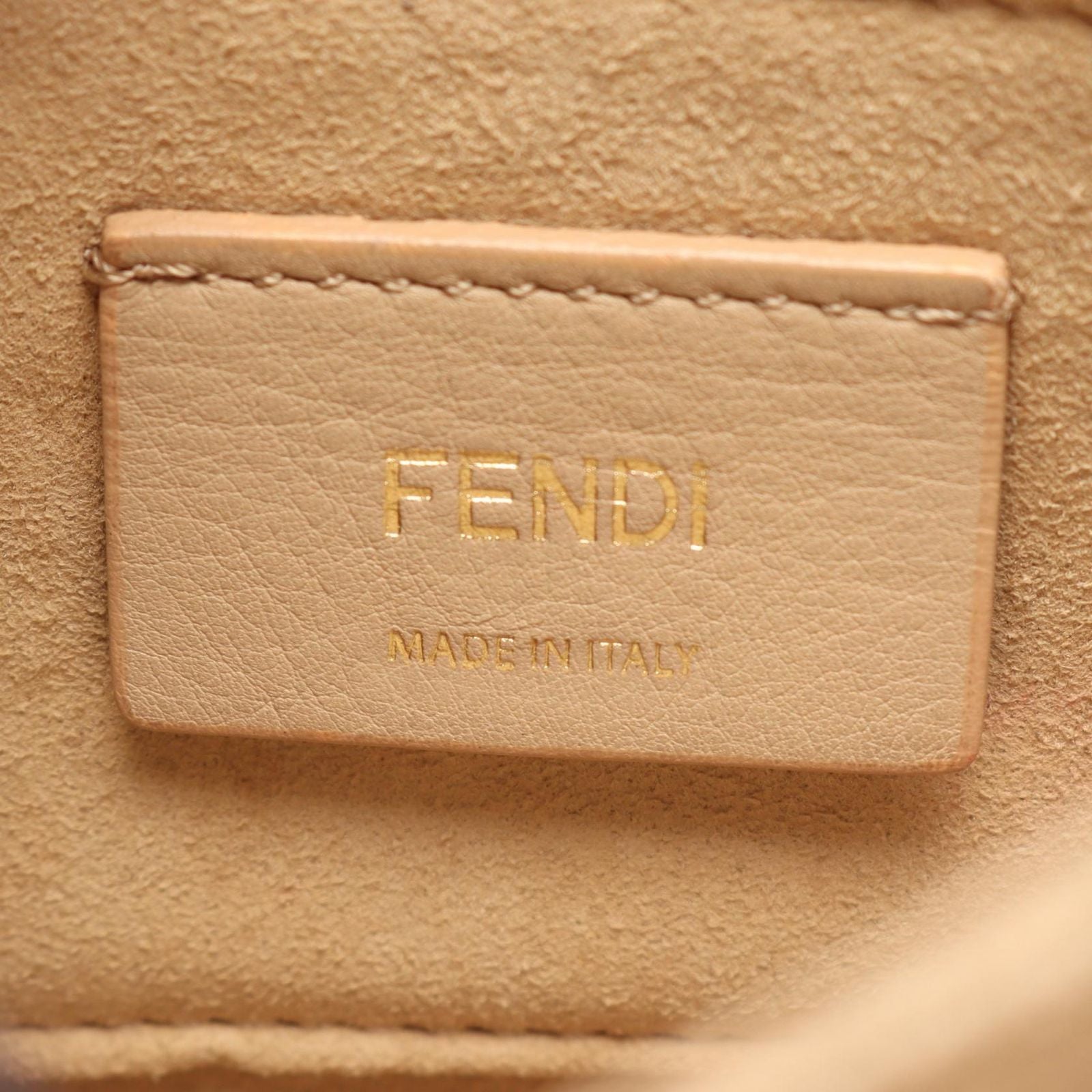 Fendi Shoulder Bag Mini Kan I Mini Kanai Ivory Green Pink Leather — view 4