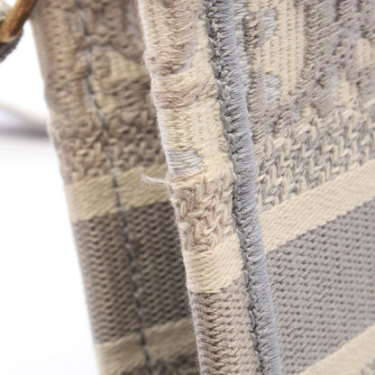Dior Handbag Book Tote Vertical Mini Phone 2-Way Gray Ivory Canvas Oblique — view 7