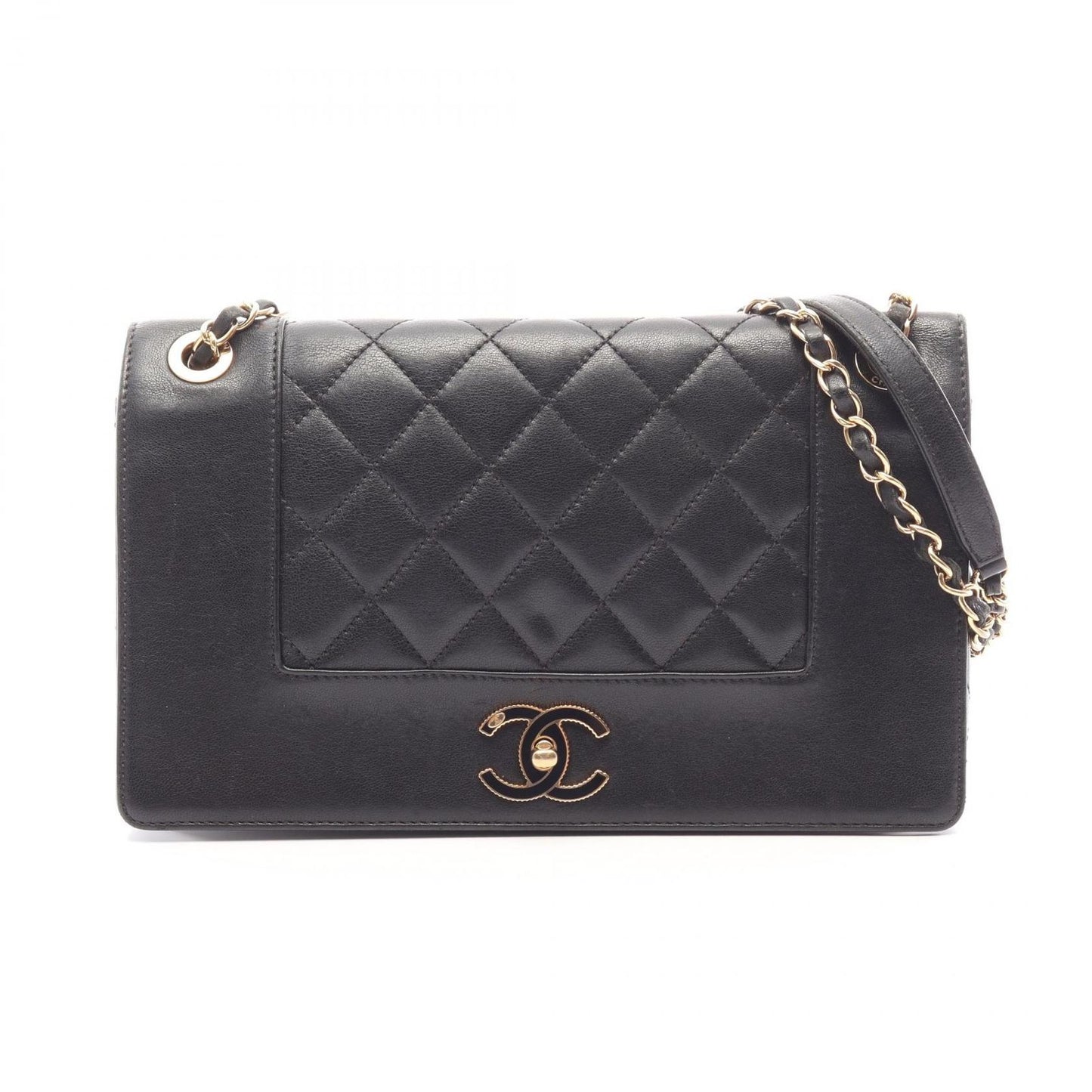 Chanel Shoulder Bag Mademoiselle Quilted Chain Black Lambskin
