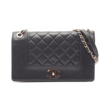 Chanel Shoulder Bag Mademoiselle Quilted Chain Black Lambskin