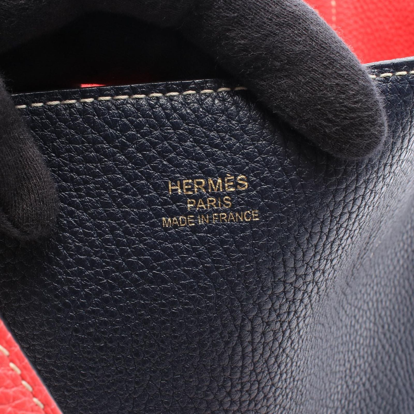 Hermes Tote Bag Double Sens 28 Reversible Rose Blue Leather 28 — view 4