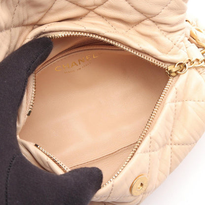 Chanel Shoulder Bag Quilted 2-Way Beige Lambskin Small Chain — view 3