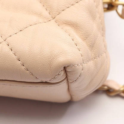 Chanel Shoulder Bag Quilted 2-Way Beige Lambskin Small Chain — view 7