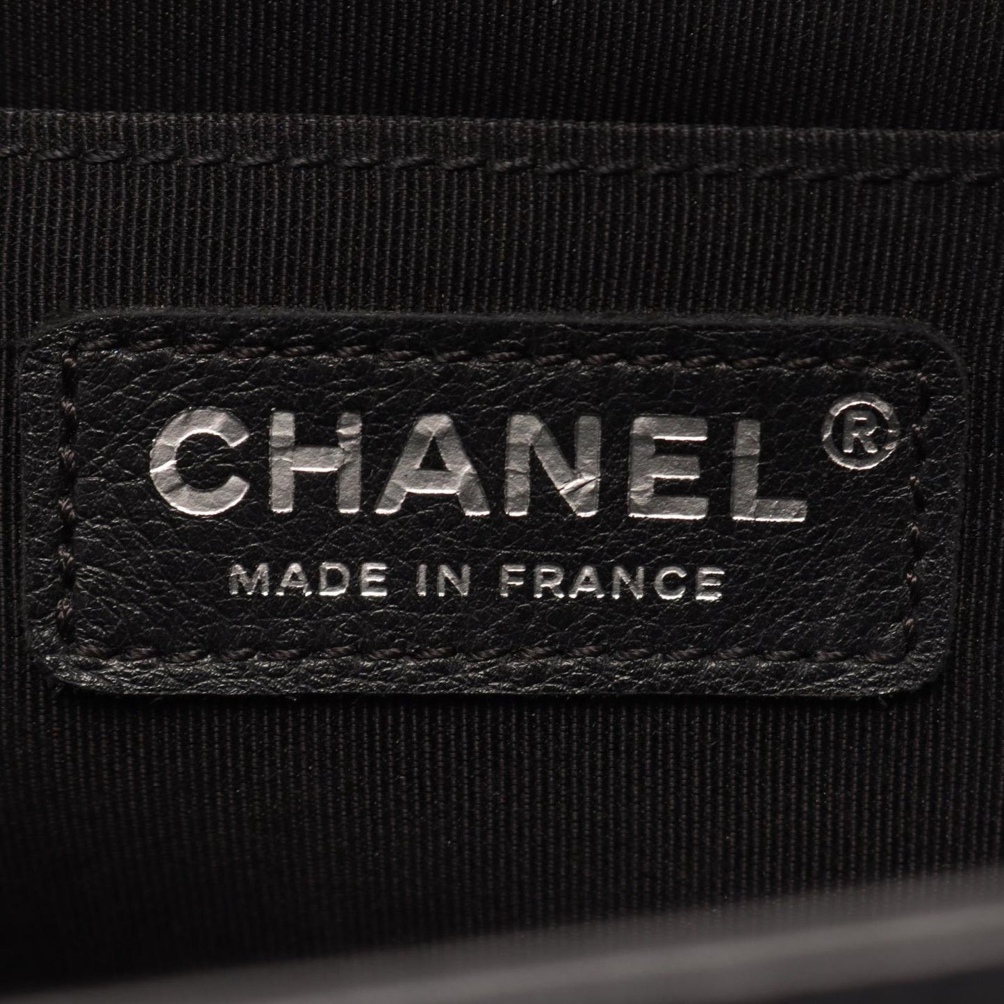 Chanel Shoulder Bag Boy Antique Silver Black Lambskin Chevron V-stitch Chain — view 4