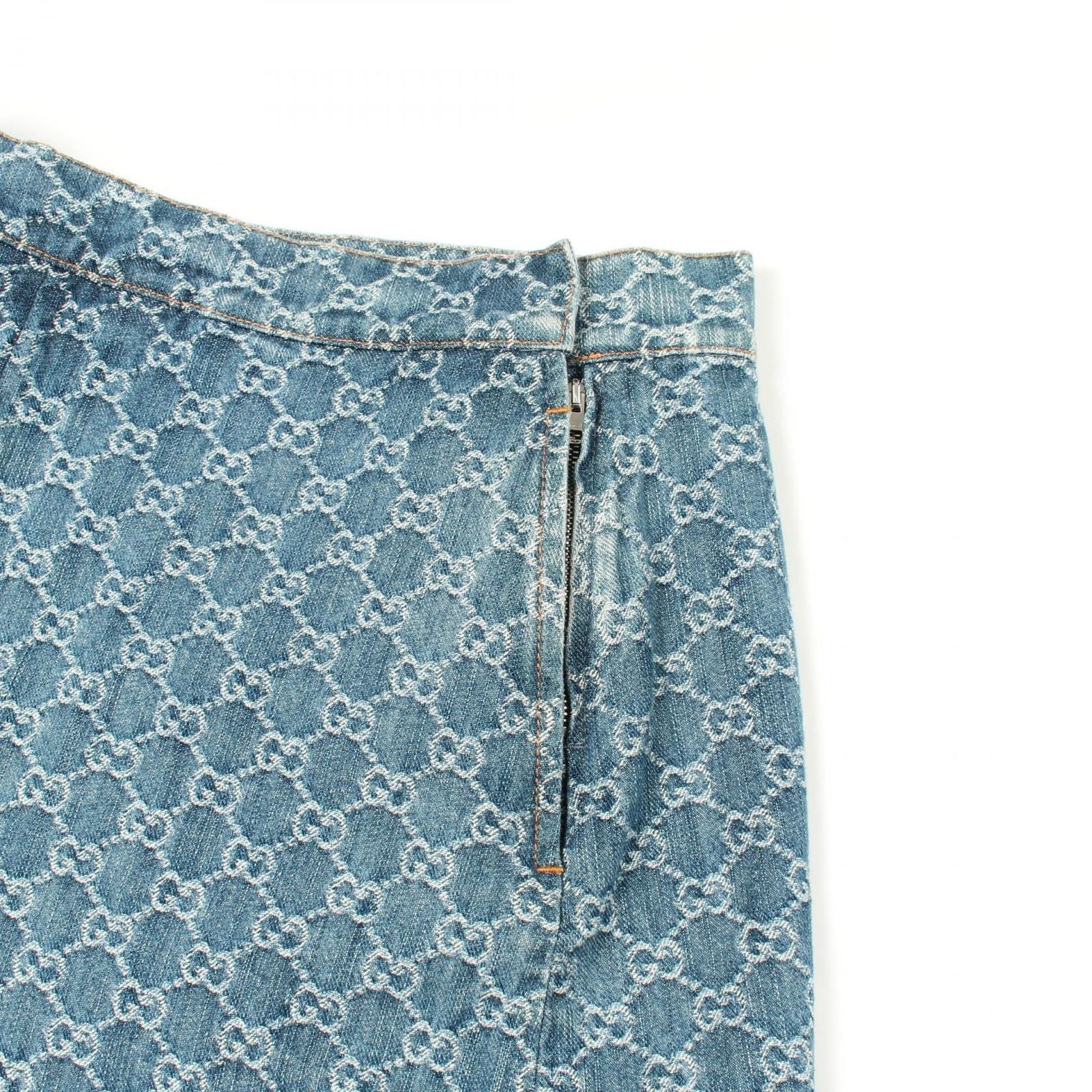 Gucci Skirt GG Jacquard Cotton Denim — view 6