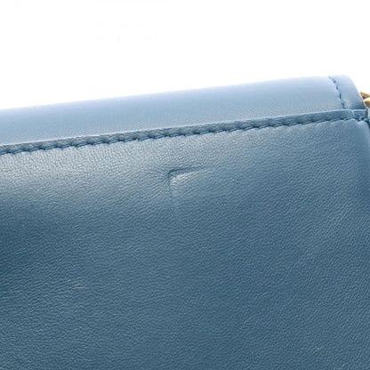 Bottega Veneta Shoulder Bag Intrecciato Blue Lambskin Chain Wallet — view 7