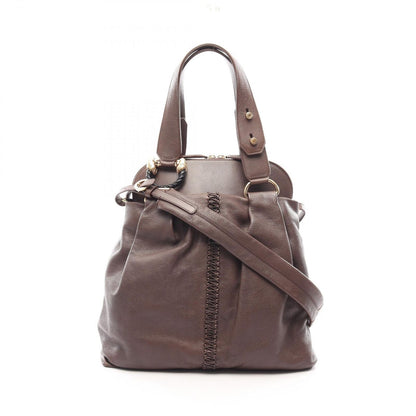 Bvlgari Handbag Leoni 2-Way Brown Leather Tote