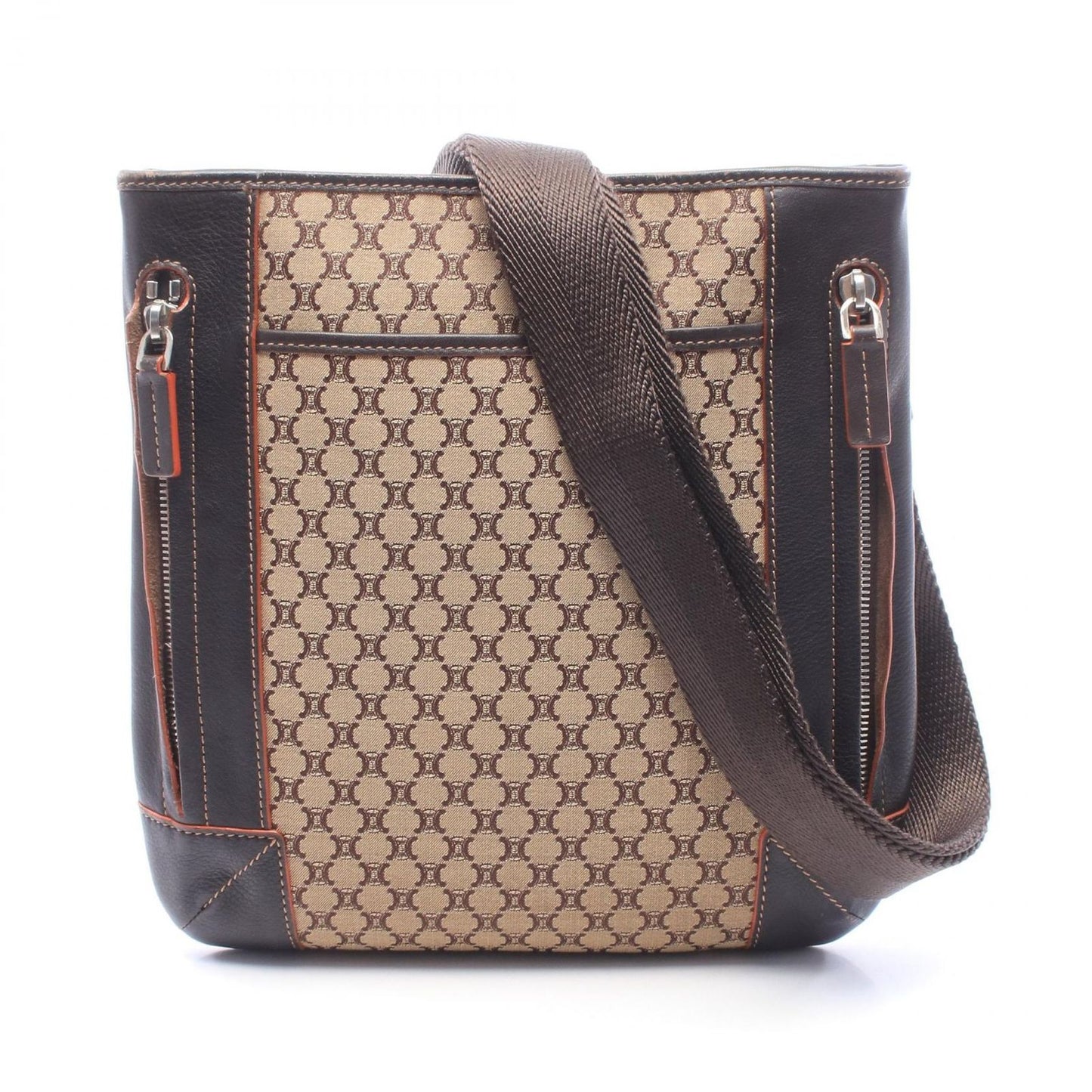 Celine Shoulder Bag Macadam Canvas Leather