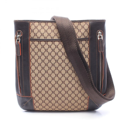 Celine Shoulder Bag Macadam Canvas Leather
