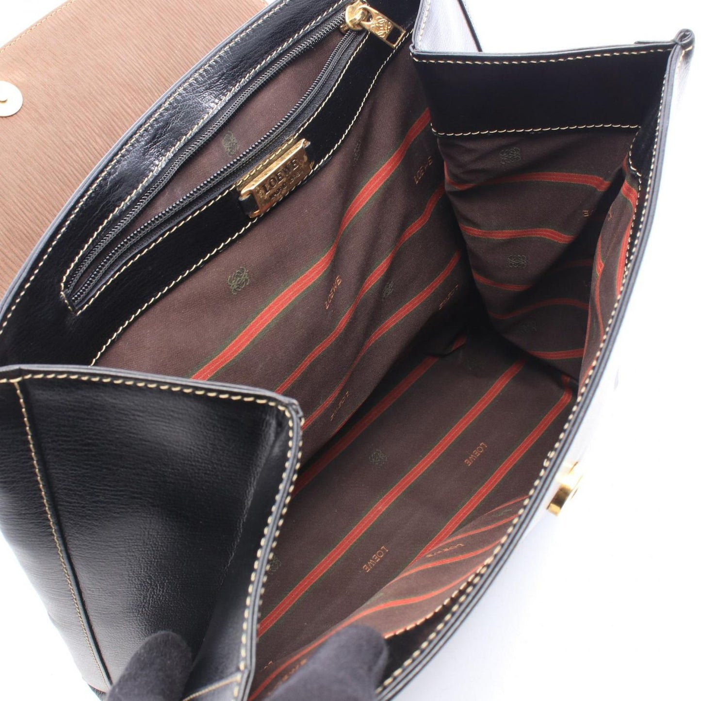 Loewe Handbag Velasquez Twist Brown Black Leather — view 3