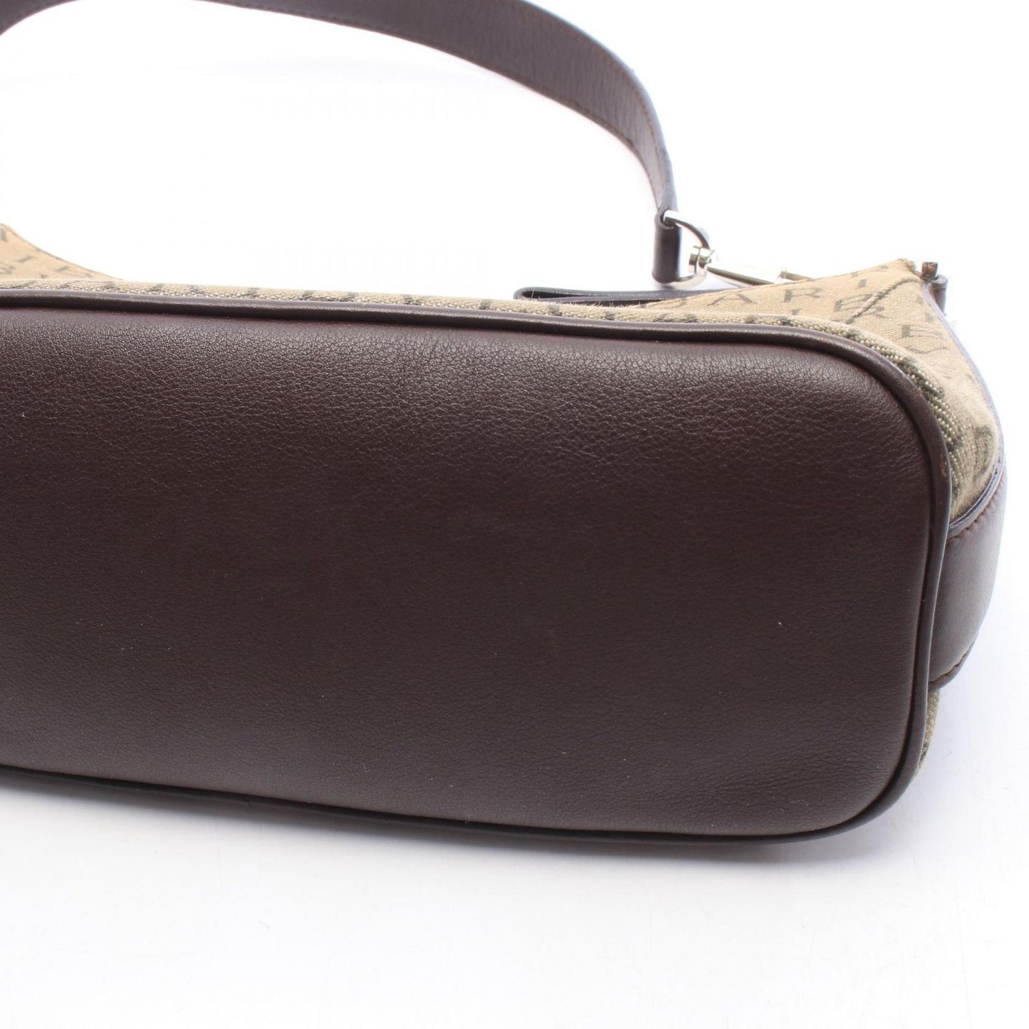 Bvlgari Shoulder Bag Logomania Khaki Brown Canvas Leather — view 6