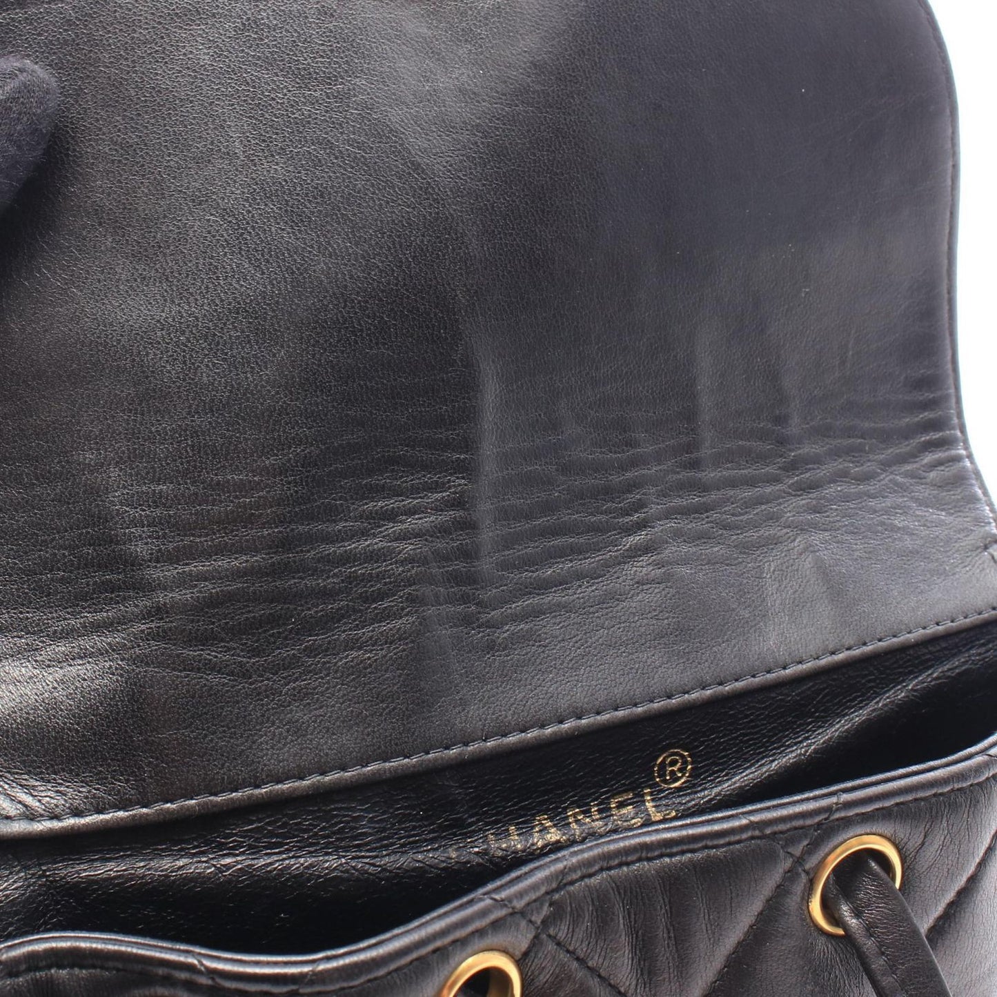 Chanel Backpack Quilted Turnlock Chain Black Lambskin — view 5