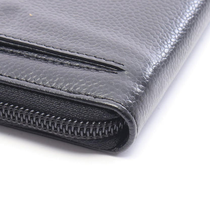 Chanel Round Wallet CC Logo Black Caviar Leather — view 6