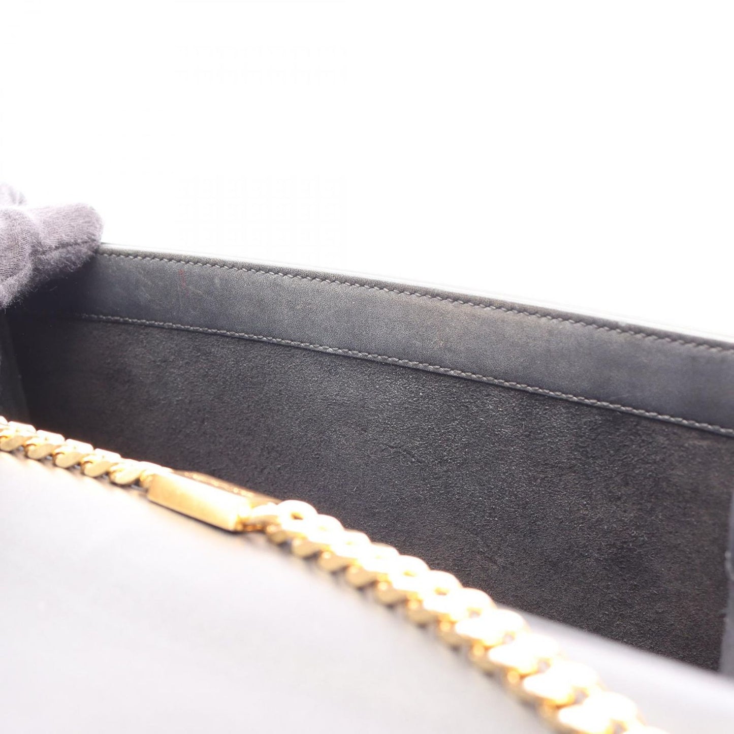 Saint Laurent Paris Shoulder Bag Kate Monogram Black Leather Tassel Medium — view 6
