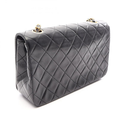 Chanel Shoulder Bag Quilted Full Flap Black Lambskin Chain — view 2