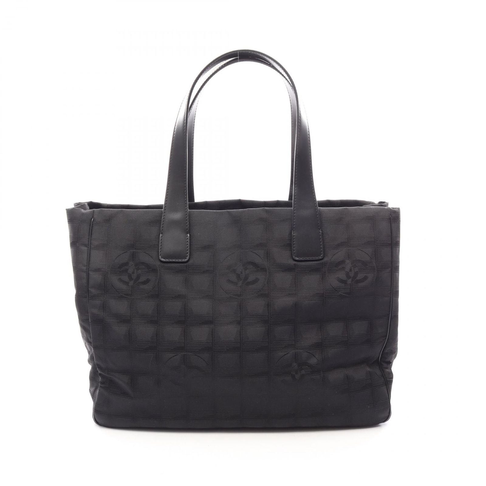 Chanel Tote Bag New Travel Line MM Black Leather MM