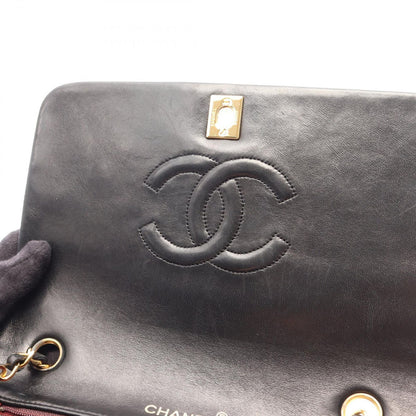 Chanel Shoulder Bag Quilted Full Flap Black Lambskin Chain — view 7