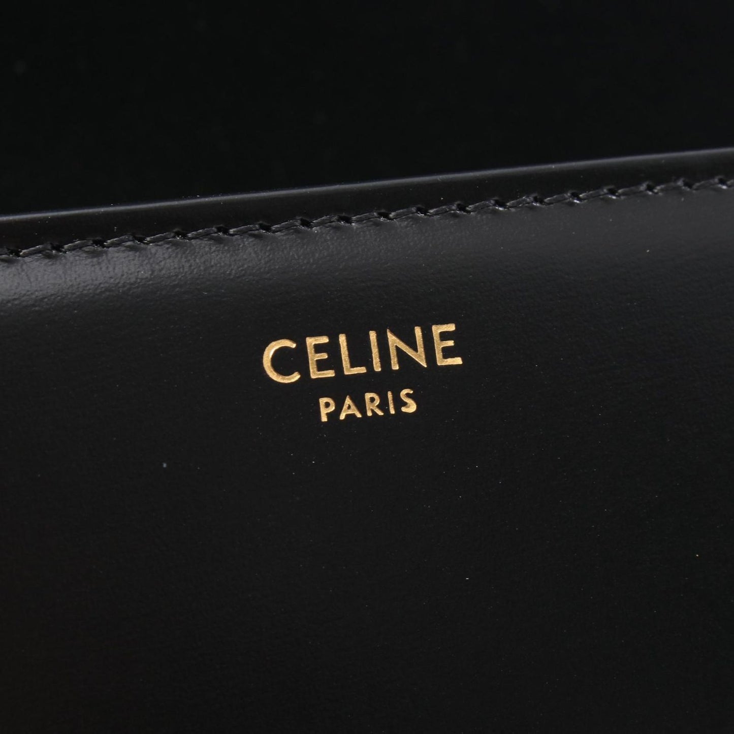 Celine Shoulder Bag Classic Triomphe Medium Black Leather — view 4