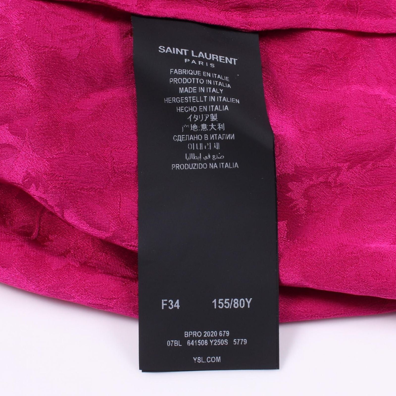 Saint Laurent Paris Blouse High Neck Floral Print Silk — view 5