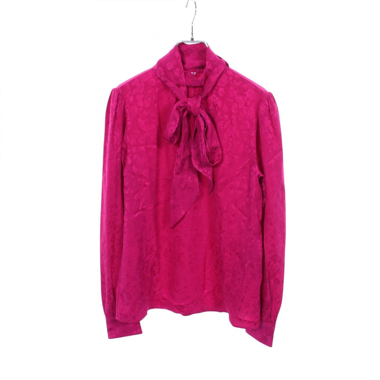 Saint Laurent Paris Blouse High Neck Floral Print Silk