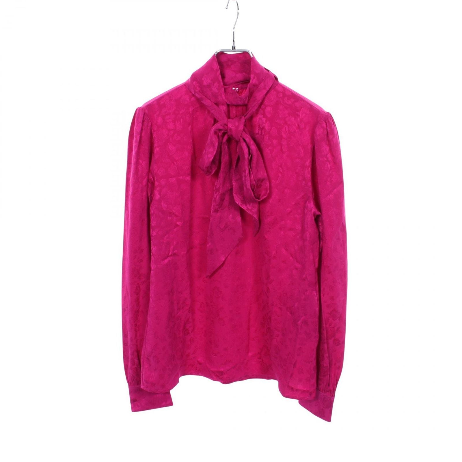 Saint Laurent Paris Blouse High Neck Floral Print Silk