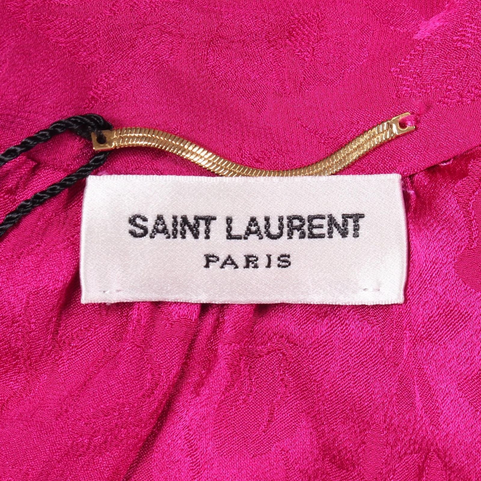 Saint Laurent Paris Blouse High Neck Floral Print Silk — view 3
