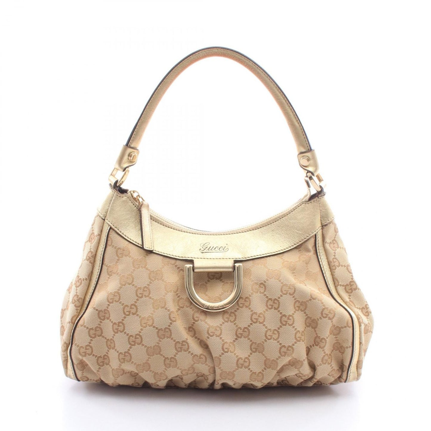 Gucci Shoulder Bag Abbey GG Canvas Gold