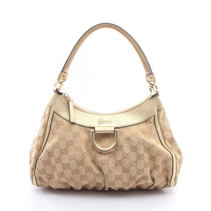 Gucci Shoulder Bag Abbey GG Canvas Gold