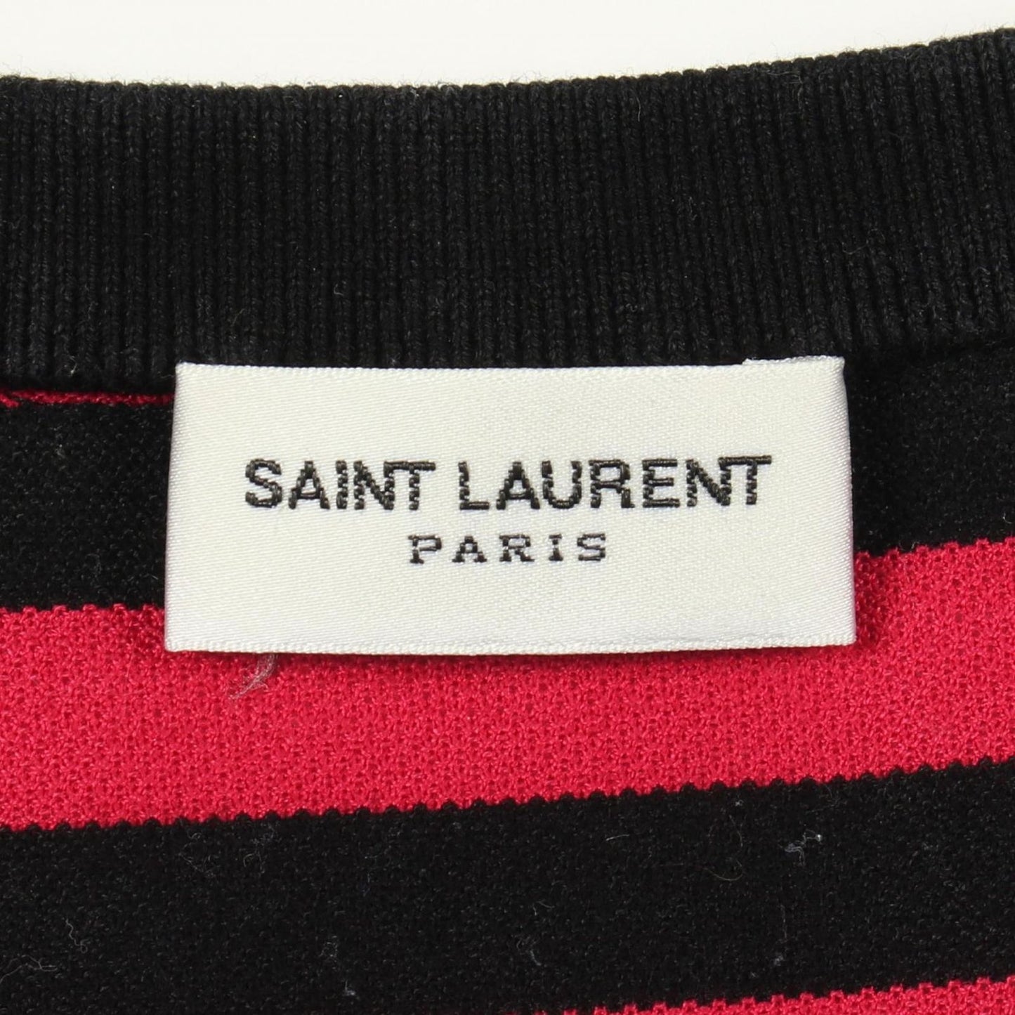 Saint Laurent Paris Short Sleeve T-Shirt Logo Embroidery Border Cotton — view 3