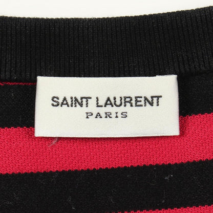 Saint Laurent Paris Short Sleeve T-Shirt Logo Embroidery Border Cotton — view 3