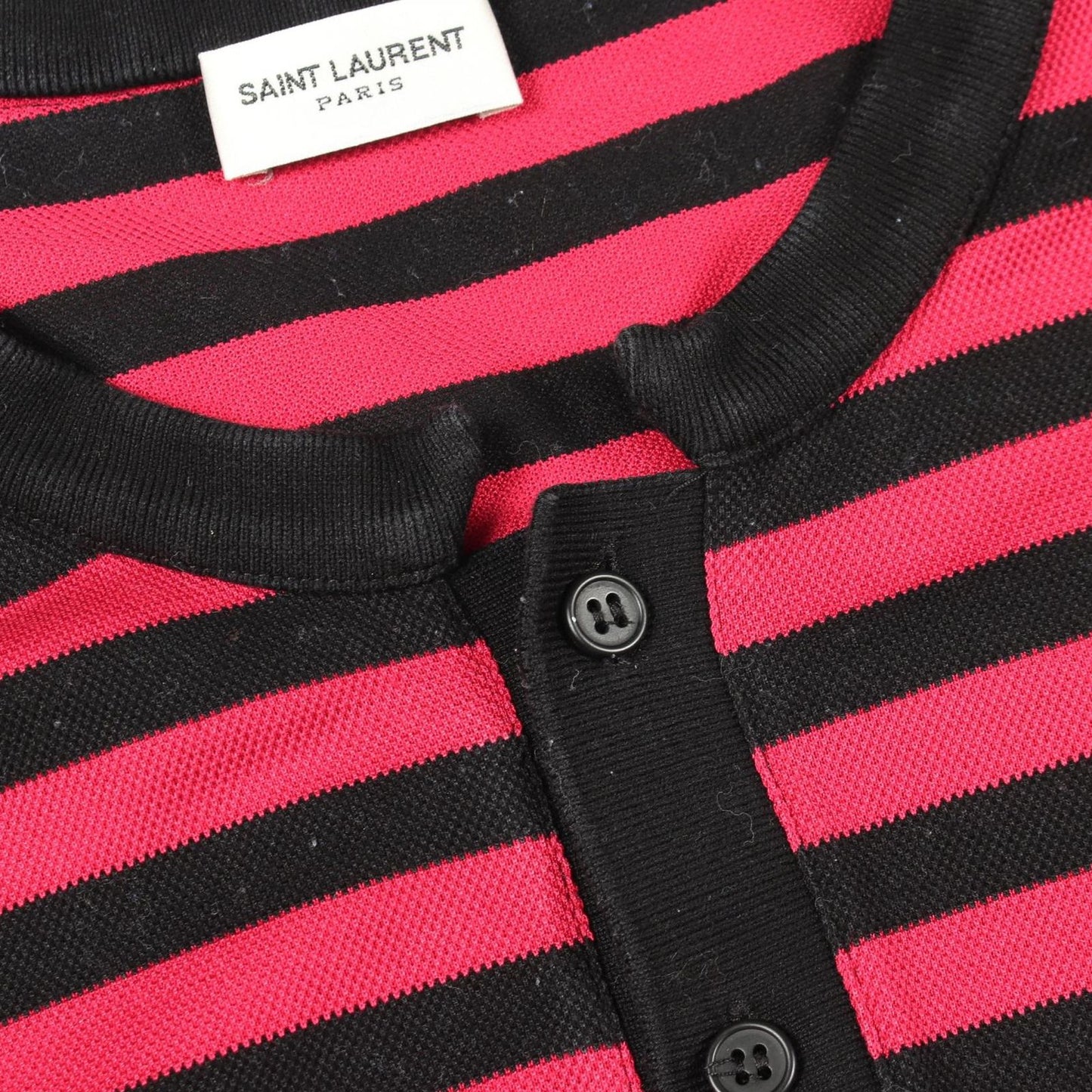 Saint Laurent Paris Short Sleeve T-Shirt Logo Embroidery Border Cotton — view 7
