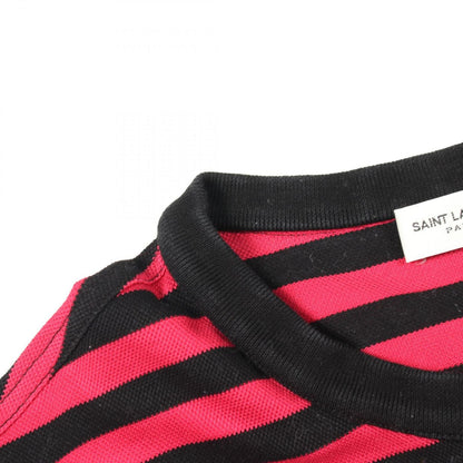Saint Laurent Paris Short Sleeve T-Shirt Logo Embroidery Border Cotton — view 6