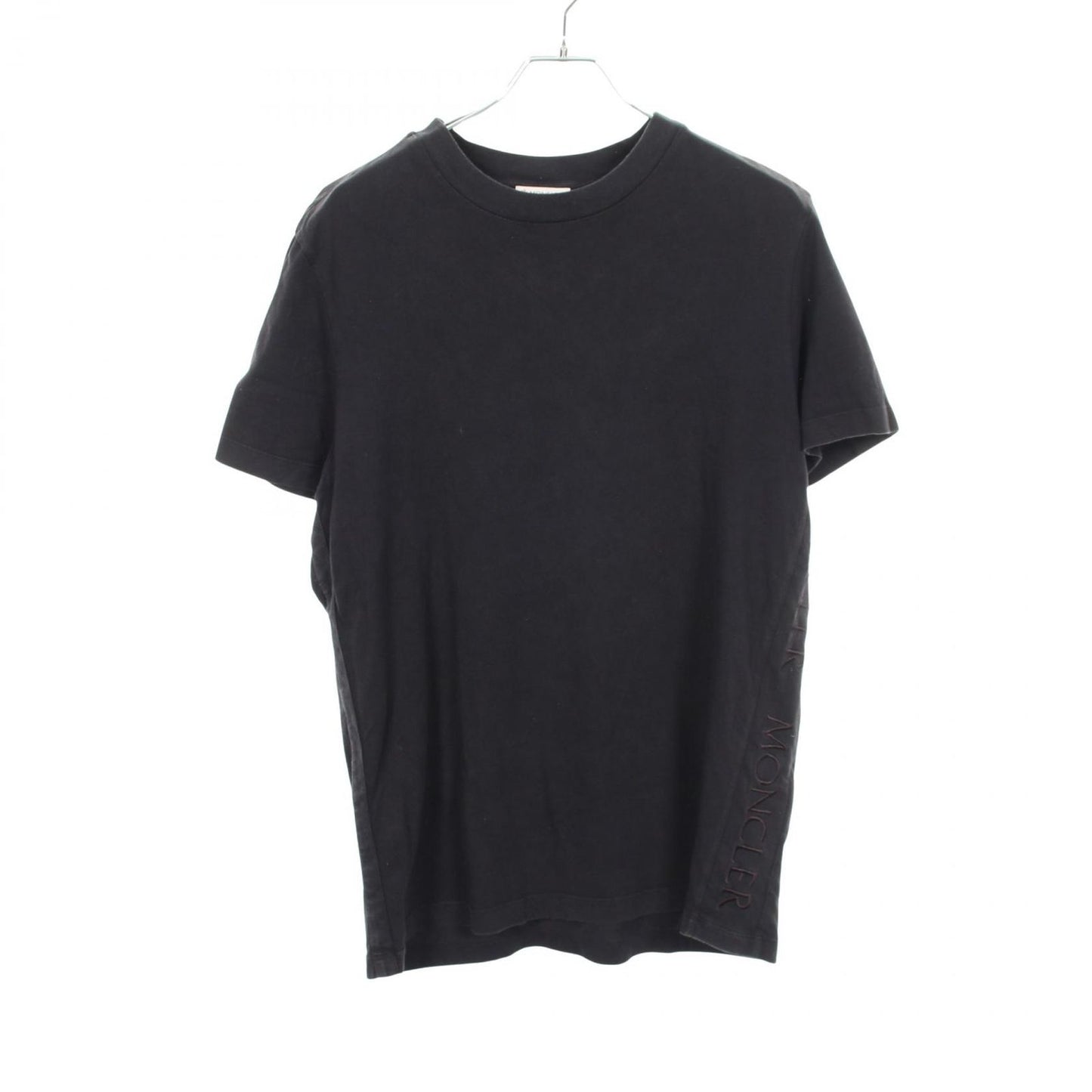 Moncler Short Sleeve T-Shirt Logo Embroidery Black Cotton