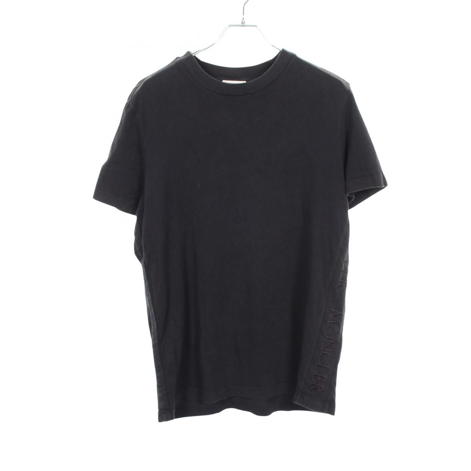 Moncler Short Sleeve T-Shirt Logo Embroidery Black Cotton