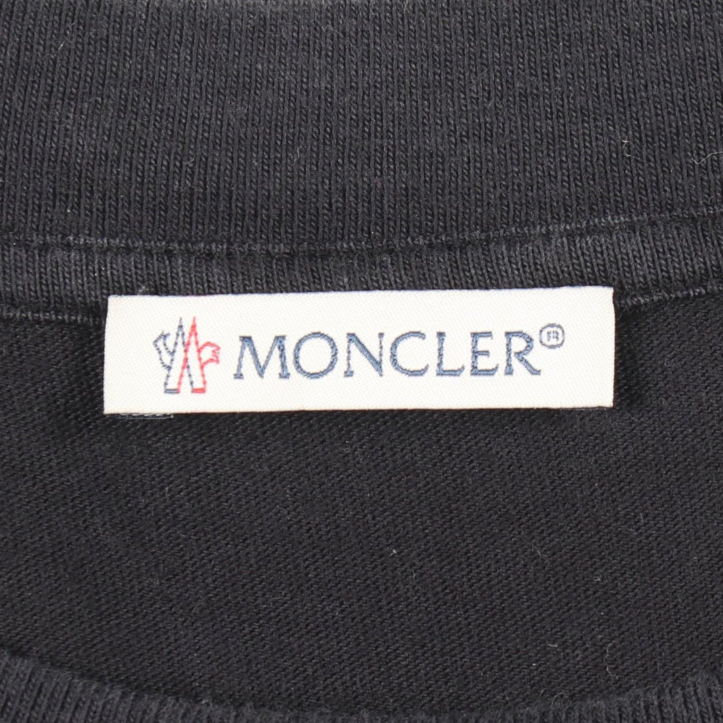 Moncler Short Sleeve T-Shirt Logo Embroidery Black Cotton — view 3