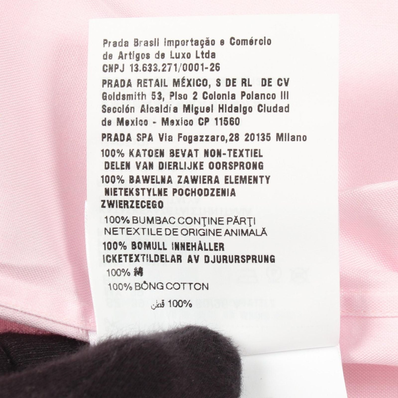 Prada Long Sleeve Cleric Cotton Pink Shirt — view 4