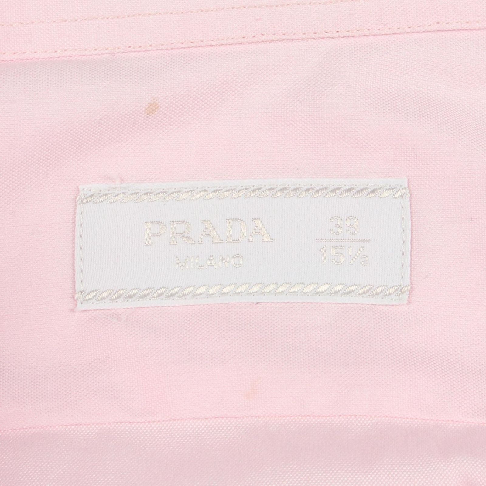 Prada Long Sleeve Cleric Cotton Pink Shirt — view 3