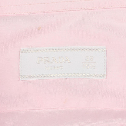 Prada Long Sleeve Cleric Cotton Pink Shirt — view 3