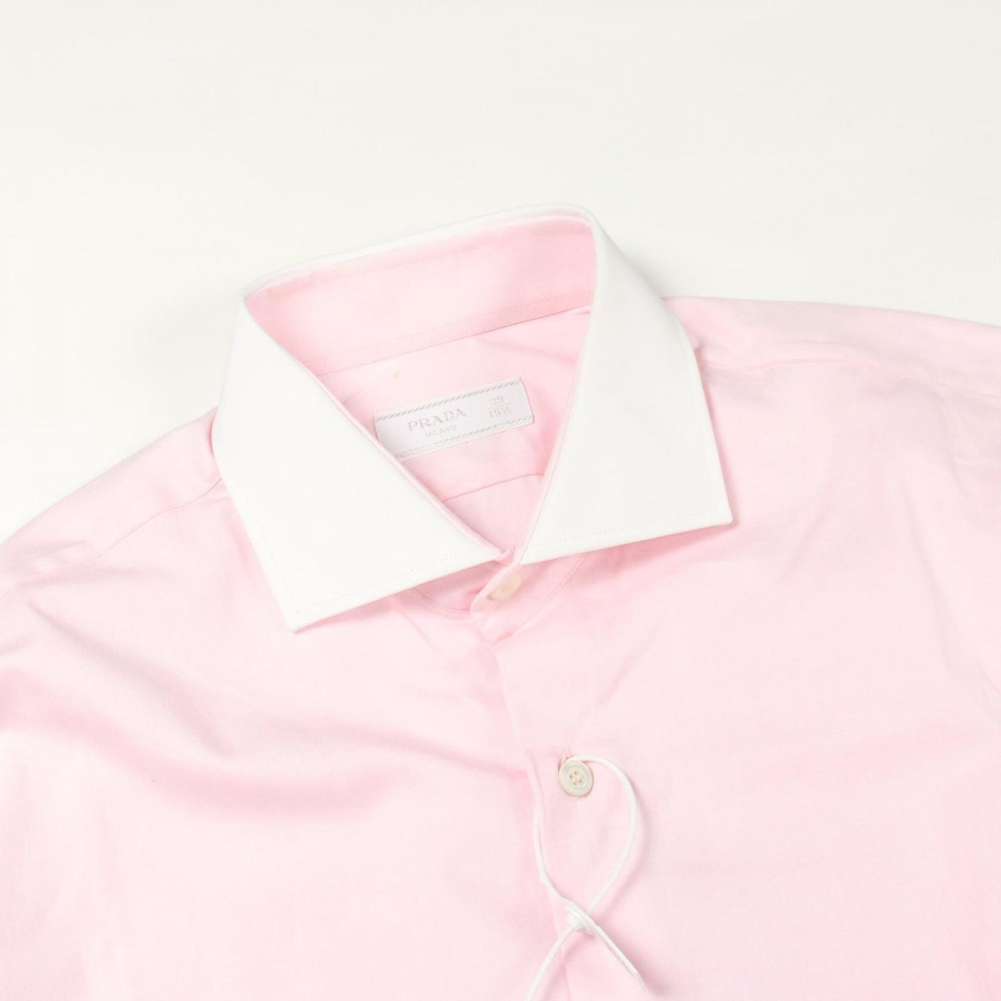 Prada Long Sleeve Cleric Cotton Pink Shirt — view 5