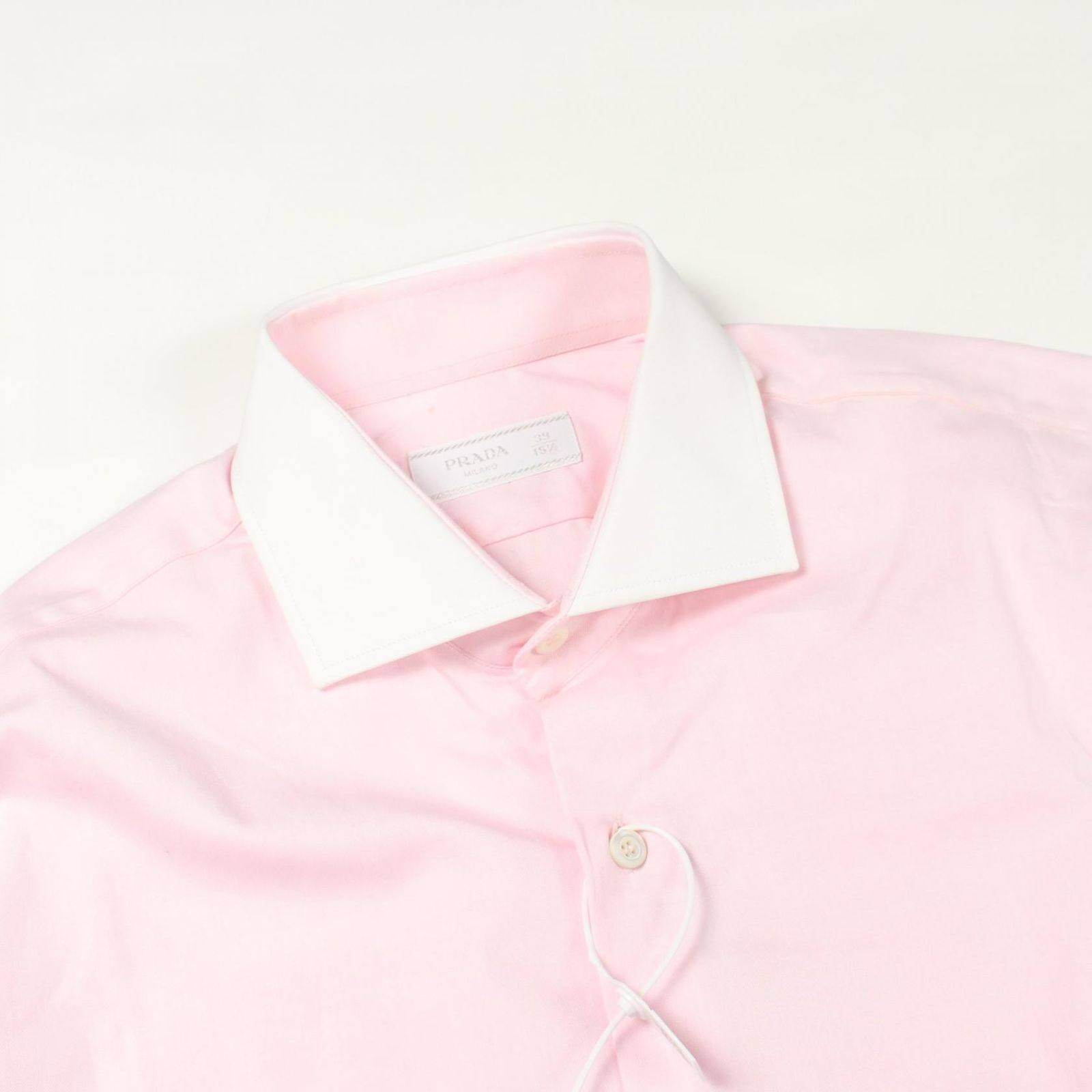 Prada Long Sleeve Cleric Cotton Pink Shirt — view 5