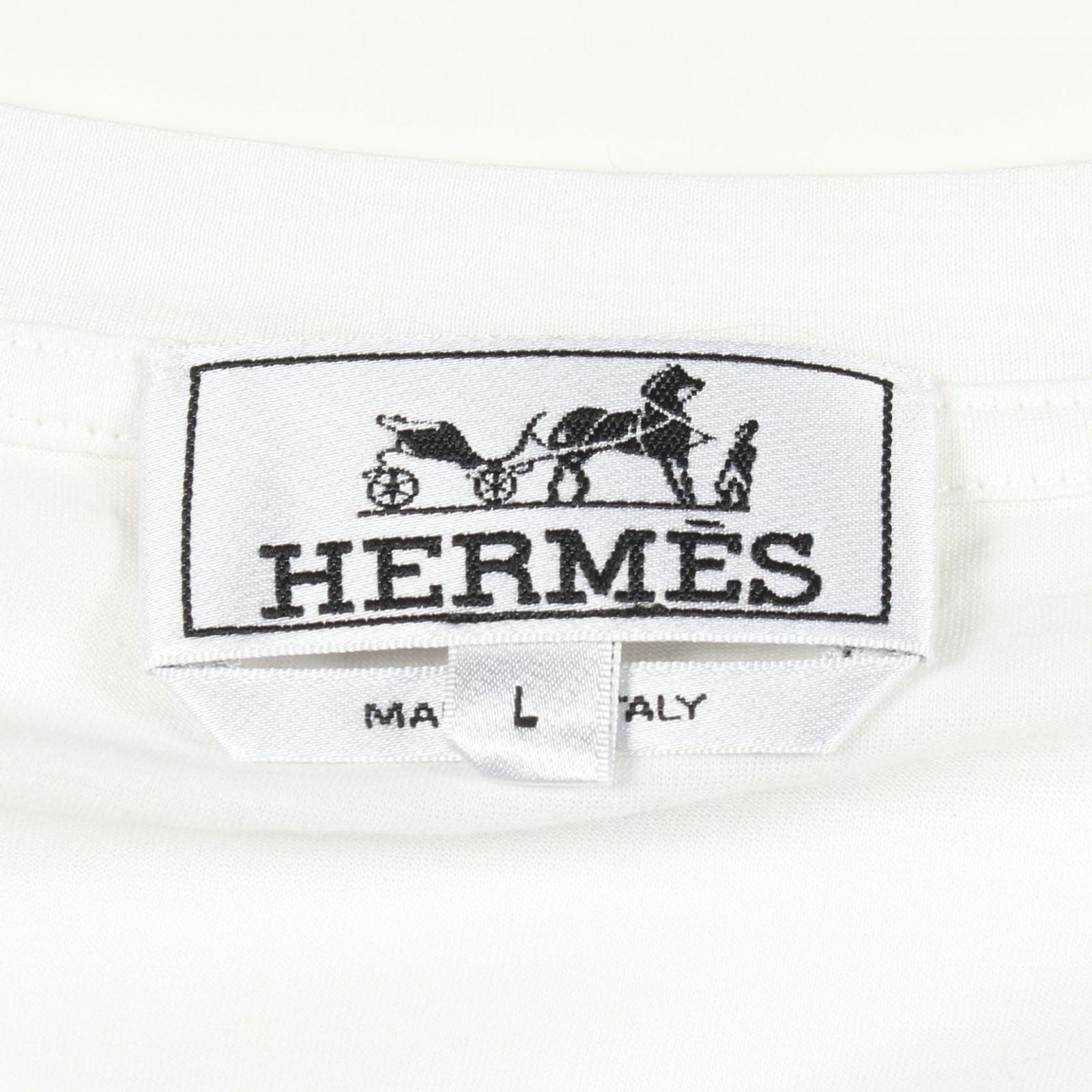 Hermes Long Sleeve T-Shirt H Embroidery Crew Neck Cotton — view 3