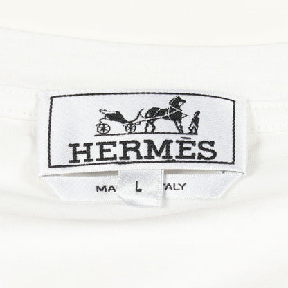 Hermes Long Sleeve T-Shirt H Embroidery Crew Neck Cotton — view 3