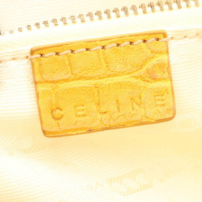 Celine Handbag Croco Embossed Canvas Leather Hand — view 4