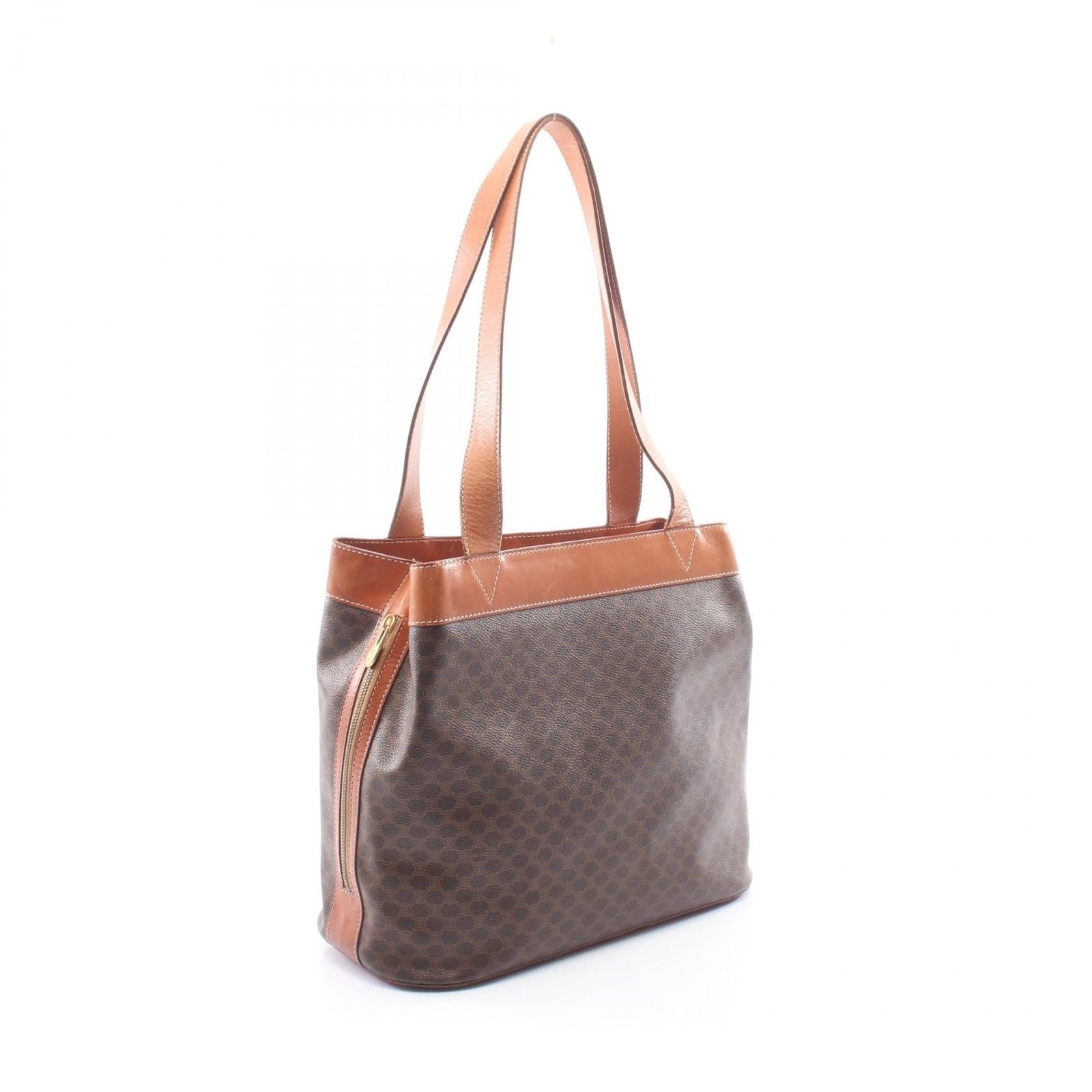 Celine Shoulder Bag Macadam Brown Leather — view 2