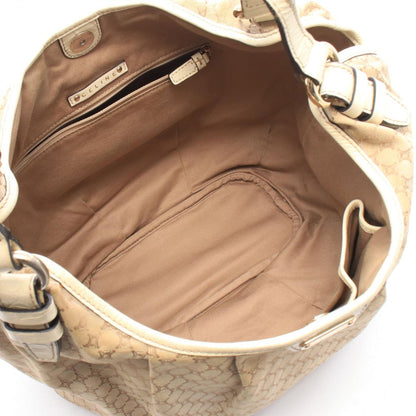 Celine Shoulder Bag Macadam Beige Ivory Canvas Leather — view 3
